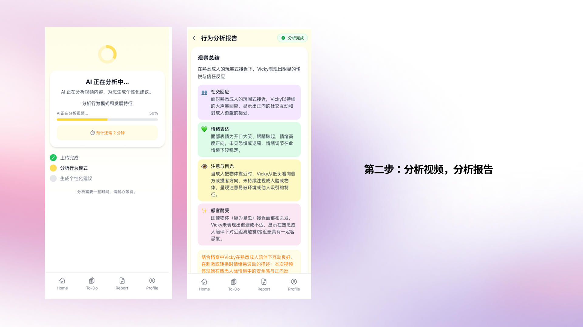 AI分析中与报告