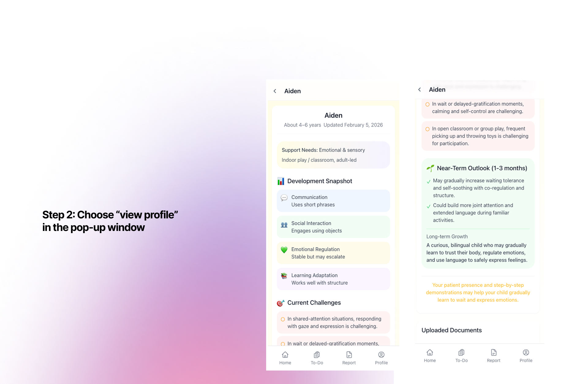 Child development profile